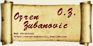 Ozren Zubanović vizit kartica